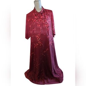 eshakti Wayward Fancies Cherry Blossom Maxi Dress US Women's Size 2x 22W Rust